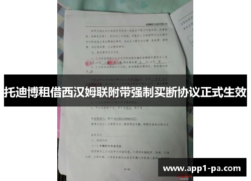 托迪博租借西汉姆联附带强制买断协议正式生效
